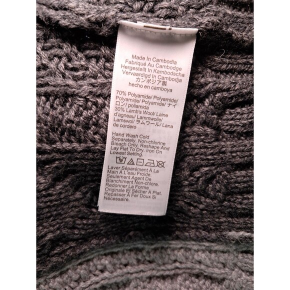 J.Crew L/XL Oversized Cable-Knit Crewneck Sweater Contrast Sleeves CE720 NWT - Picture 8 of 8